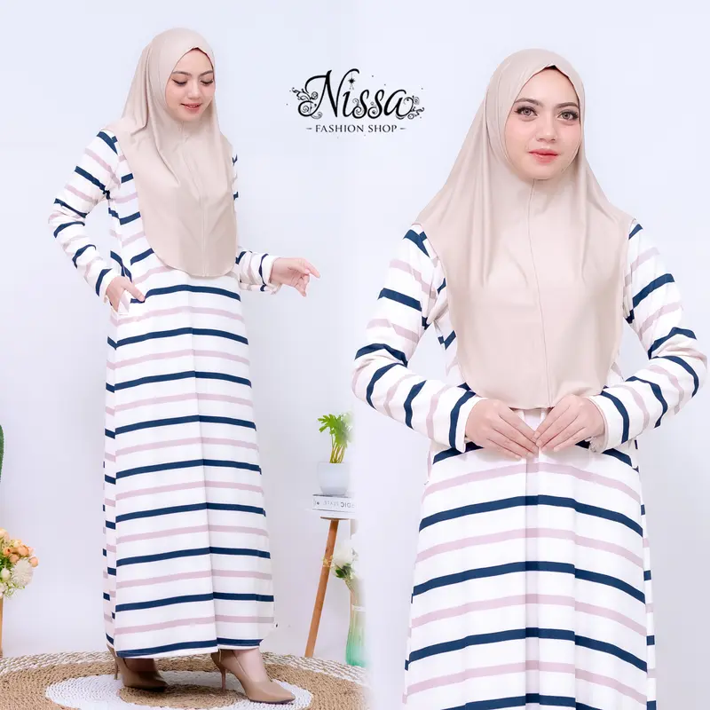 Set Aulia Dress Hijab Syar'i Mix Jersey Premium - Gamis Muslim 4