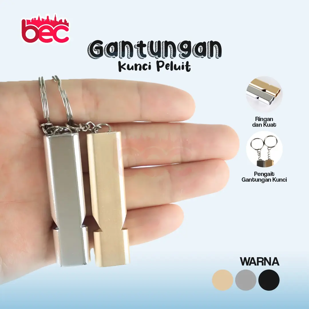 [BEC] Gantungan Kunci Peluit Aluminium | Survival Sound Kit Outdoor Emergency Whistle Keychain