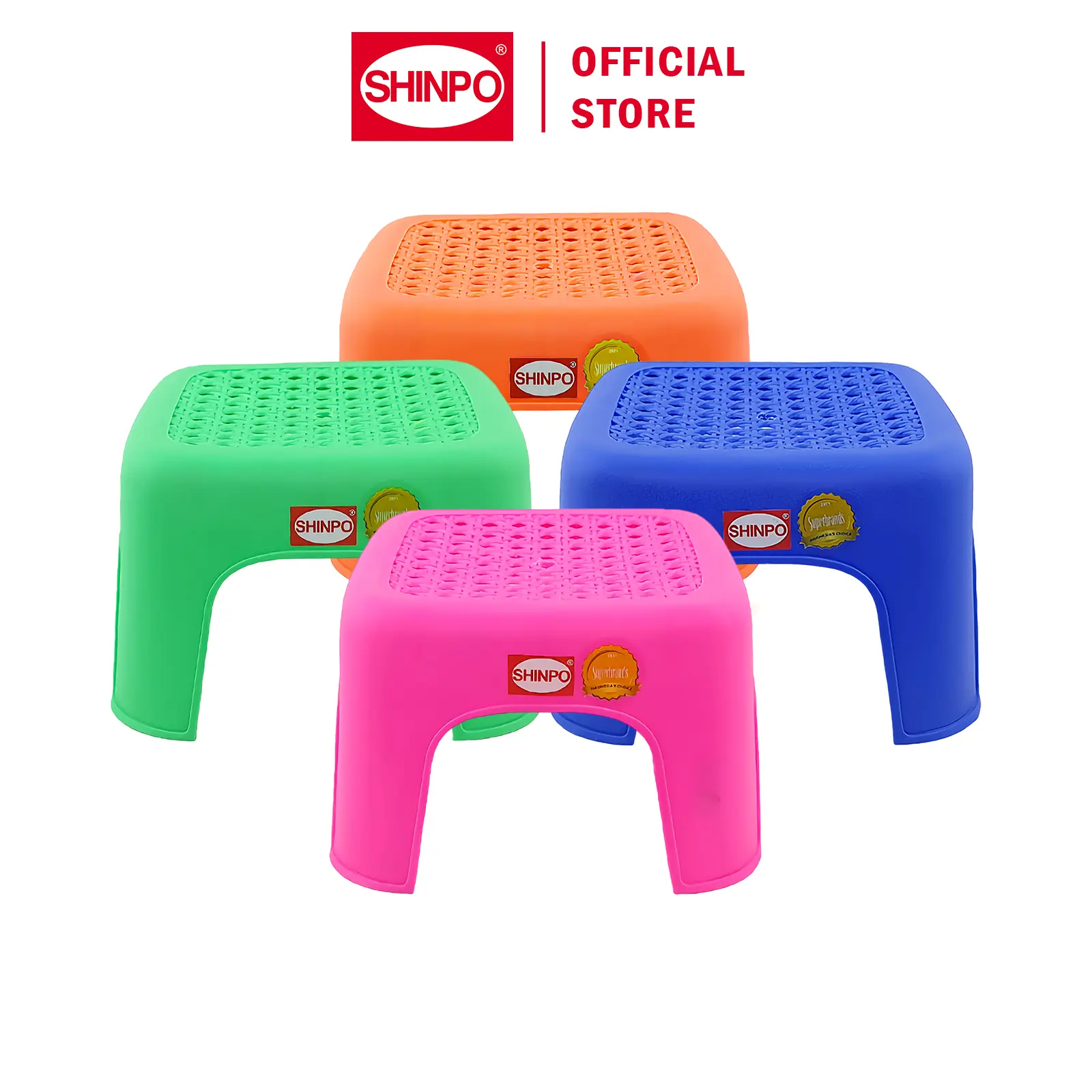 SHINPO Bangku Plastik Kecil 21 x 21 CM Bangku Segi Blando Squat Bench Bangku Jongkok SPO-SIP-168 Varian Warna Furniture Furniture Kursi