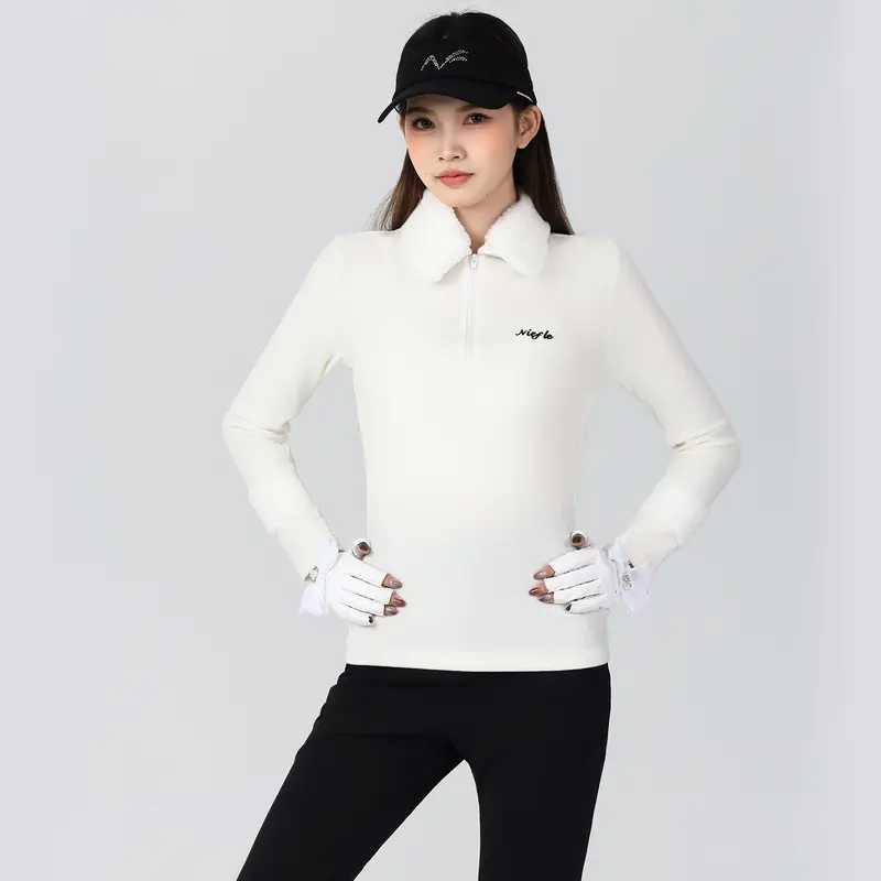 Quần Áo Golf, Dành Cho Nữ, Dài Tay, Dày Và Ấm, Thiết Kế Cổ Áo Lông Thỏ, Cao Cấp Có Thể Tháo Rời Đàn Hồi, Bó Sát, Chất Lượng Cao, Thoải Mái, Thích Hợp Cho Các Môn Thể Thao Giải Trí Ngoài Trời, Quần Dài Chuông, Mùa Thu Và Mùa Đông Mới 0