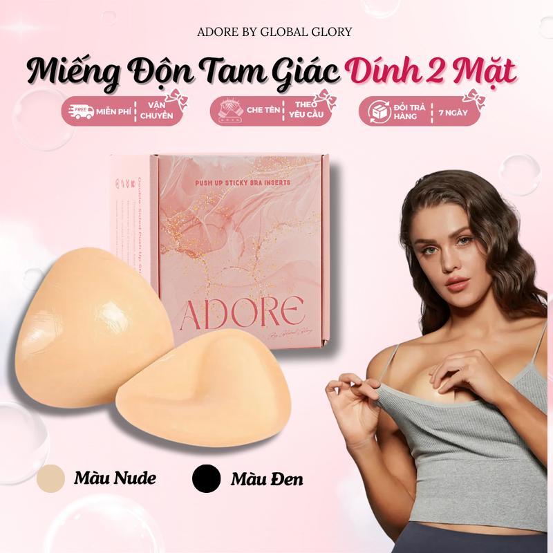  * DEAL SHOCK HÀNG MỚI  Miếng dán tam giác Độn ngực keo hai mặt Adore miếng lót ngực mút độn nâng ngực dùng được nhiều lần 