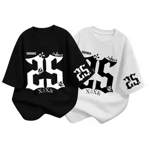 Kaos distro unisex angka 25 Atasan distro lengan pendek style kekinian baju vintage cowok cewek trendy anak remaja