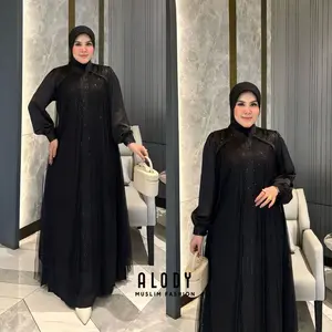 Nesa Faizha Dress By Alody Premium Gamis Lebaran Kondangan Mewah Elegant