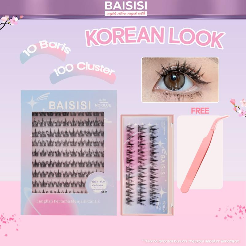 [TANPA LEM] BAISISI Bulu Mata Palsu Individual Lashes Z11 Korean Segmentasi + FREE TWEEZER | eyelash extension | Douyin Lashes | Eye Make Up 3