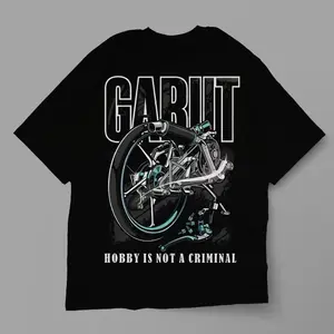Kaos Racing Garut Hoby Is Not Criminal - T-Shirt Hitam Dengan Desain Motor Klasik dan Tulisan Inspiratif