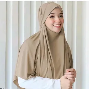 Syamsiar -  Jilbab Instan Bergo Tali Malay Jersey Premium - Kerudung Khimar Jersey pastan viral terbaik