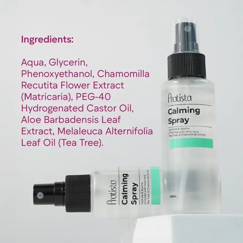 [Promo Hemat Bundling isi 2] Pratista Calming Spray Membantu Menenangkan Kulit Merawat Kulit Beruntusan dan Jerawat Menghidrasi Kulit Wajah 100ml 4