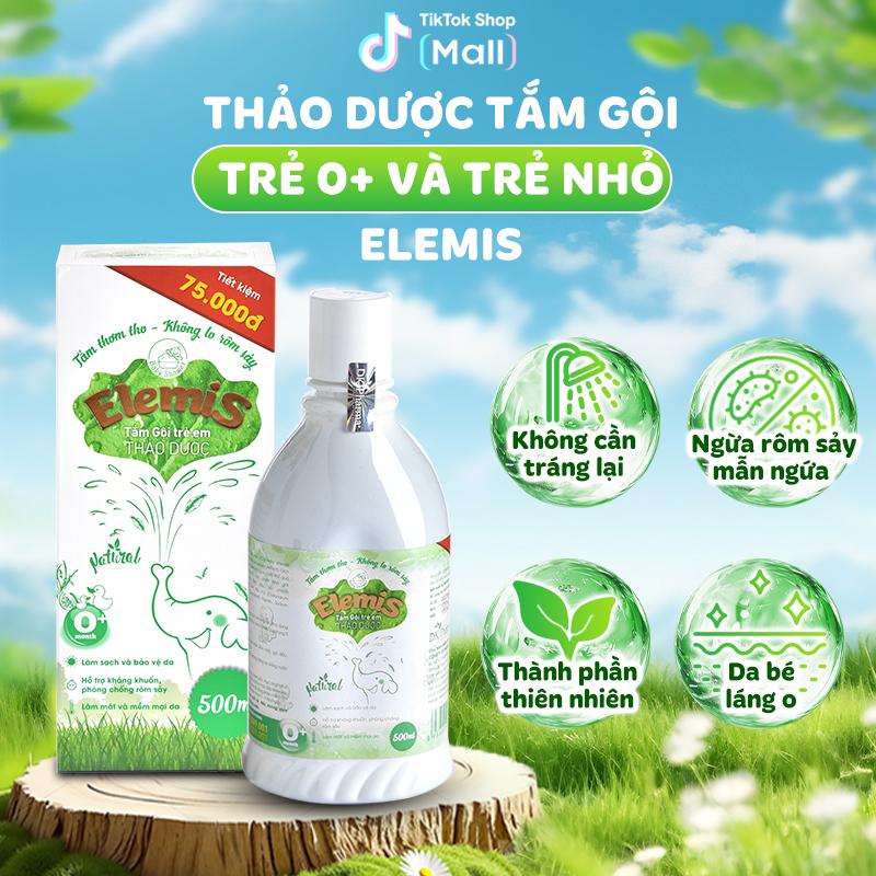 Elemis Nước Tắm Thảo Dược 500ml Cho Trẻ 0+ Không Bọt An Toàn Dưỡng Ẩm Mềm Mượt Thơm Mát DK Pharma