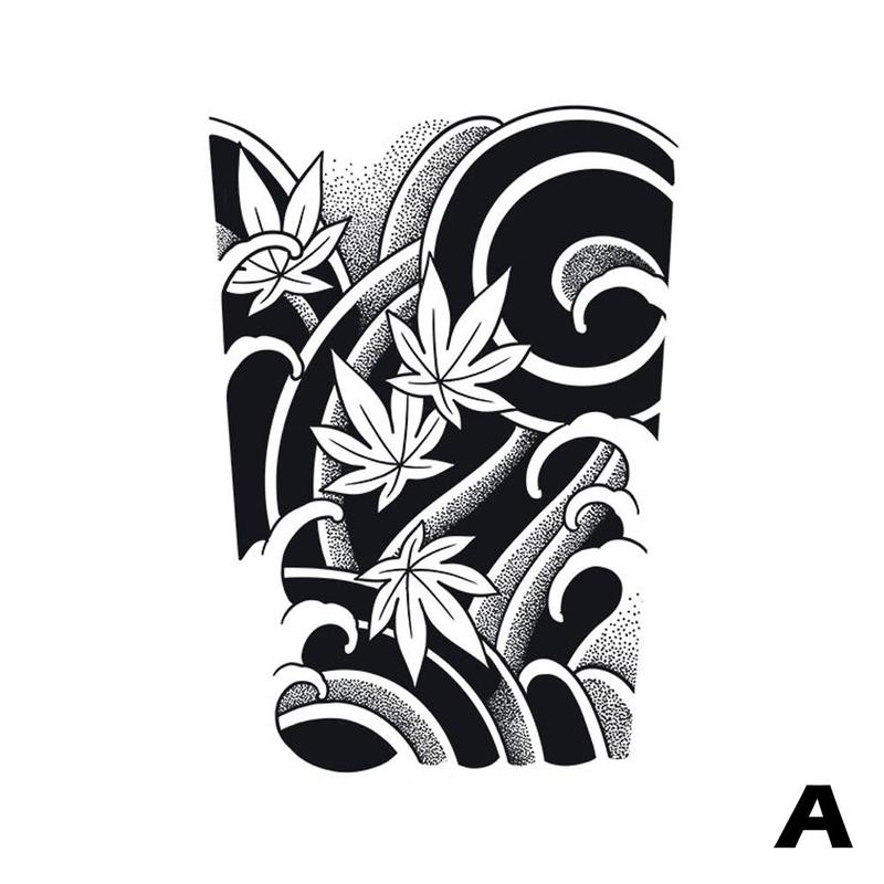 Product Introduction of Juice Herbal Tattoo Stickers Semi-permanent Wash Do Not Fall Off Waterproof Non-reflective Japanese Old Traditional Cherry Blossom Arm Koi Fish Male 41