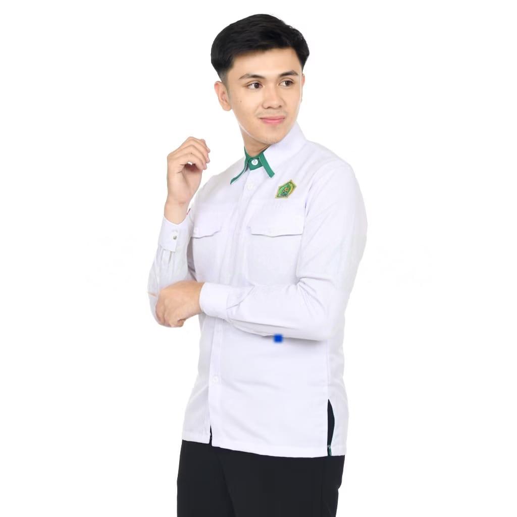 Baju Kemeja PDH Kemenag Putih Lengan Panjang Bordir Seragam ASN PPPK PNS Pria Wanita Tunik American Drill Hijau Wearpack