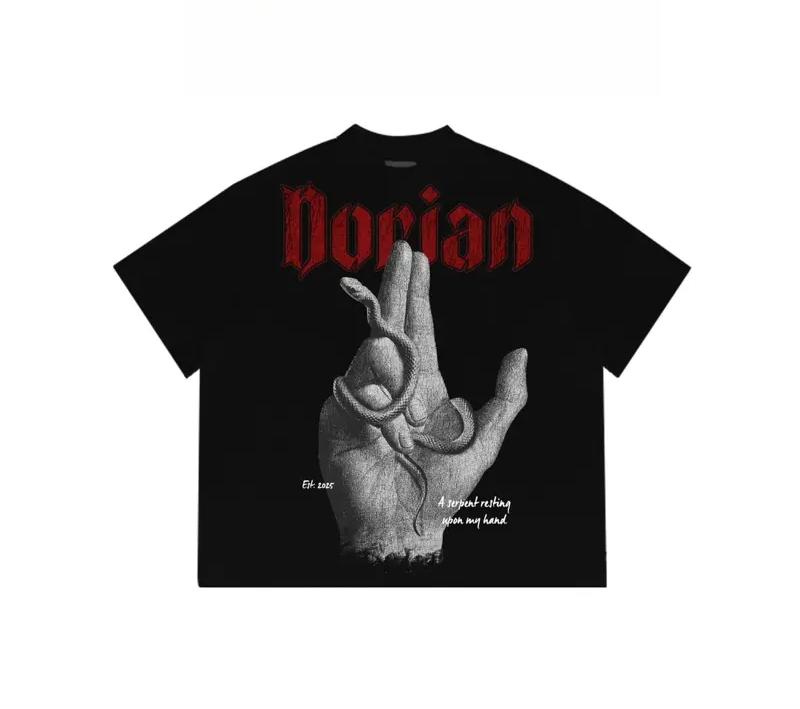 Áo Thun Boxy Dorian Snake On Hand - Black - FORM BOXY - 2 chiều - 280gsm