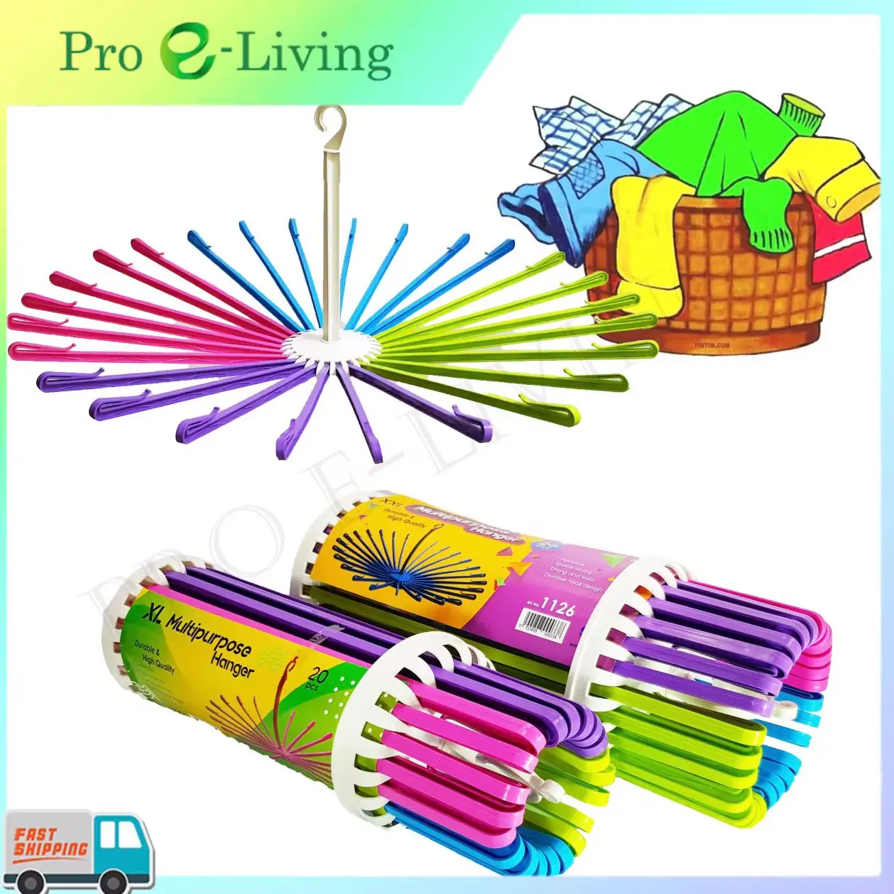 L,XL,XXL&XXXL Umbrella Clothes hanger/Penyakut baju Payung Warna Warni – 12/20/26/32 pcs hanger baju hanger baju