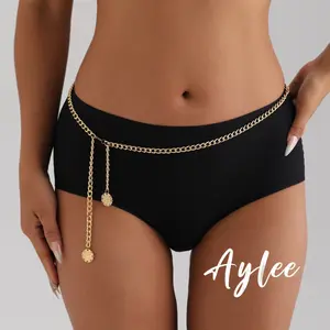 【Aylee】Rantai Pinggang Satu Lapis Emas Rantai Tubuh Paduan Logam Wanita Y114