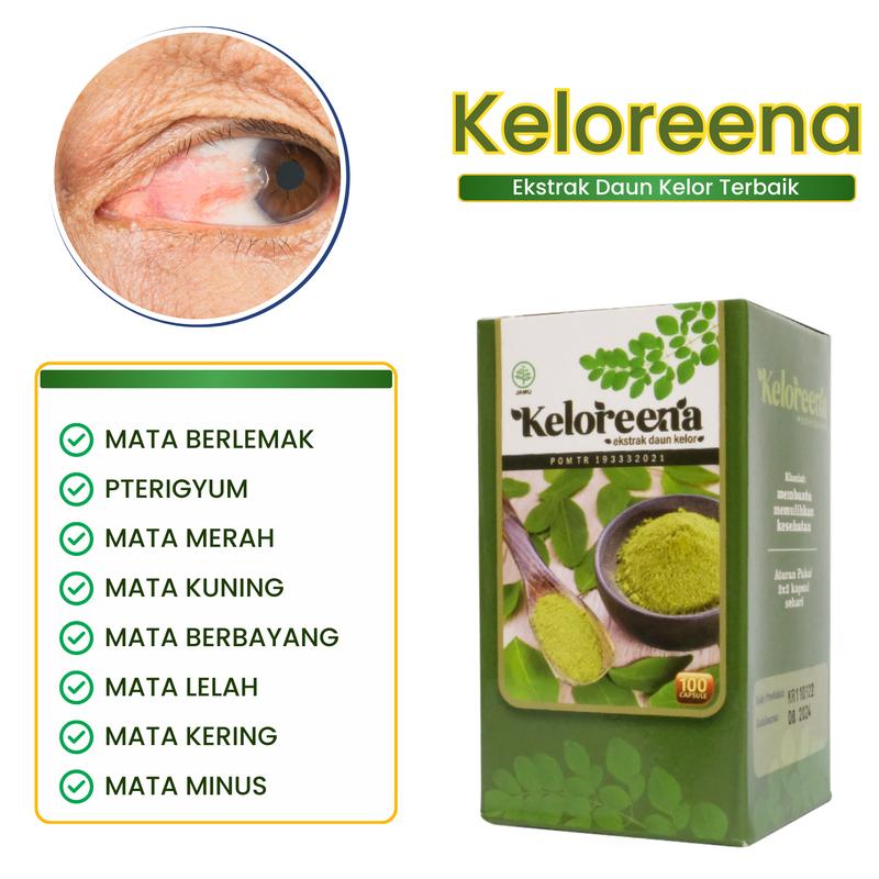 Keloreena Suplemen Mata Berlemak, Pterygium, Mata Merah Berselaput Keloreena Original Kapsul 3