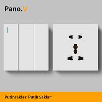 Gambar PanoV  Saklar Lampu Dinding Tipe 86 Lampu Modern Universal Soket Titik Colokan dengan USB Outlet Elektrik Kotak Tembaga - 1 Gong 1 Way - hitam /10010-2 dari PANOV Official Store Kab. Tangerang 5 Tokopedia