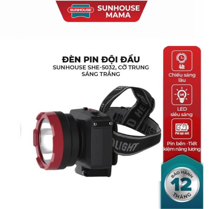 Đèn pin đội đầu SUNHOUSE SHE-5032 cỡ trung _Hàng chính hãng