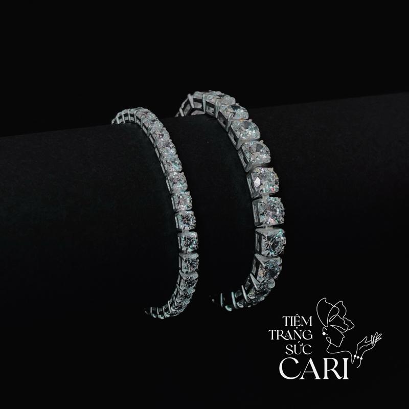   Full-Size  Lắc tay Tennis Bạc 925 đính đá Cubic Zirconia  Trắng  nam nữ by TIEMTRANGSUCCARI 