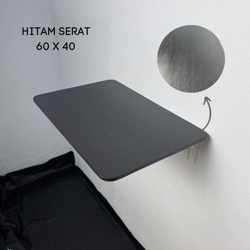 Product Introduction of MEJA LIPAT LAPTOP MEJA KERJA LIPAT DINDING + LACI UKURAN 60 X 40 SATU SET / MEJA BELAJAR / MEJA LAPTOP / MEJA KOMPUTER / MEJA MINIMALIS SERBAGUNA BRACKET 30CM 0