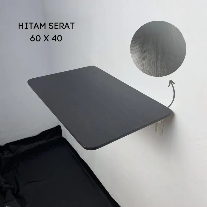 MEJA LIPAT LAPTOP MEJA KERJA LIPAT DINDING + LACI UKURAN 60 X 40 SATU SET / MEJA BELAJAR / MEJA LAPTOP / MEJA KOMPUTER / MEJA MINIMALIS SERBAGUNA BRACKET 30CM 2