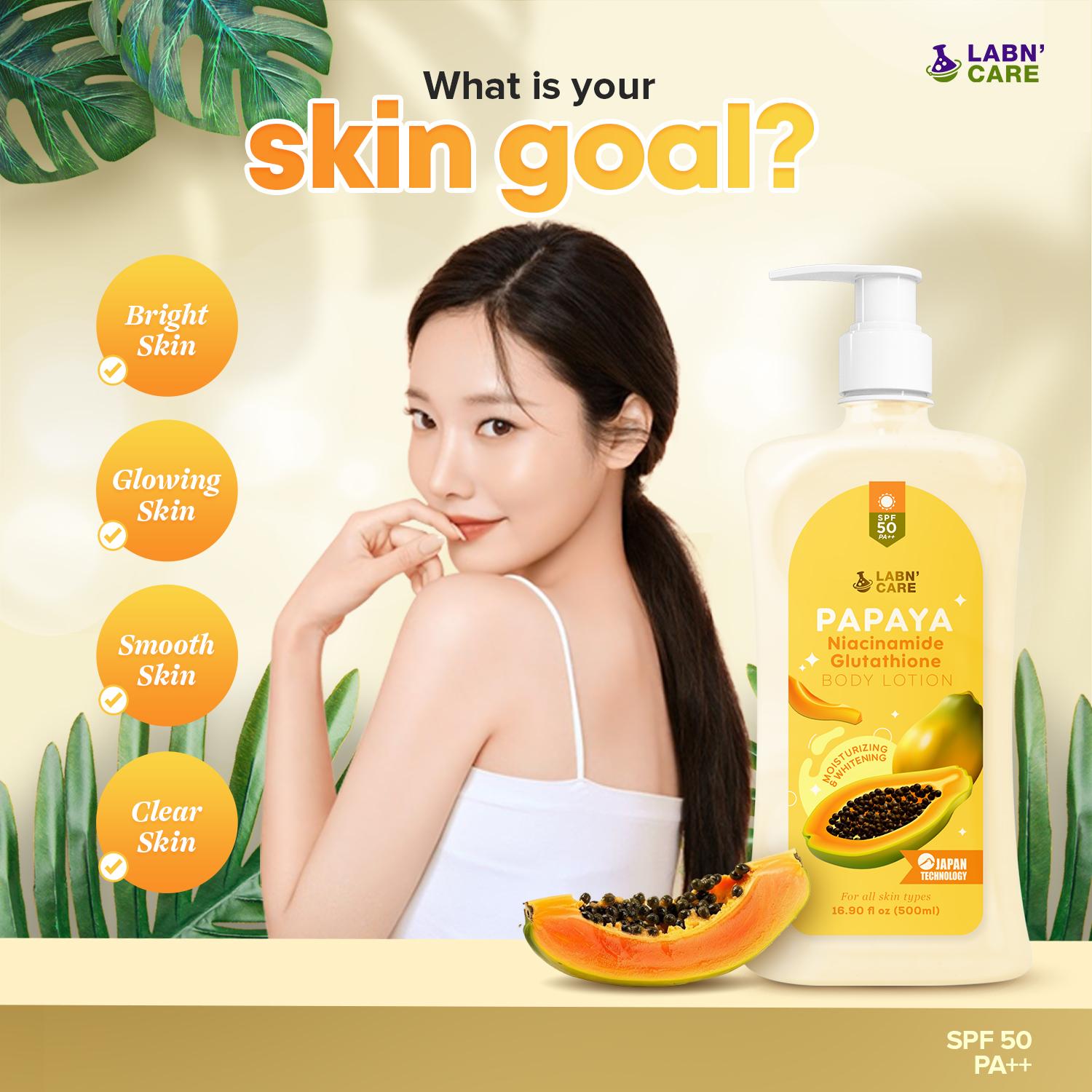 LABN'CARE PAPAYA Glutathione & Niacinamide Body Lotion SPF 50 PA++ Moisturizing Brightening Papaya Scent for Acne Discoloration Lightening Daily Use - TikTok Shop Philippines LABN'CARE PAPAYA Glutathione & Niacinamide Body Lotion SPF 50 PA++ Moisturizing Brightening Papaya Scent for Acne Discoloration Lightening Daily Use - TikTok Shop Philippines
