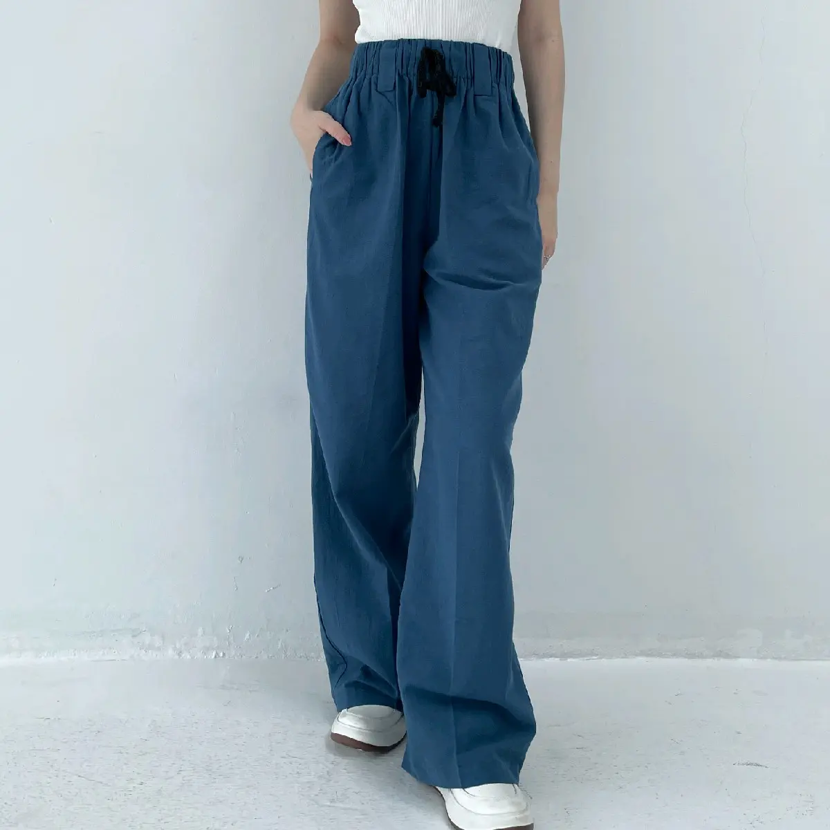 Highwaist Kulot Linen Pants - Celana Kulot Korean Style