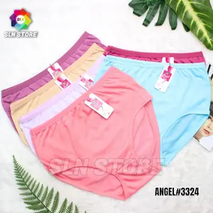 SLN - (12PCS) CELANA DALAM WANITA TANPA MOTIF / POLOS ANGEL 3324 Art Cantik Nyaman Katun Remaja