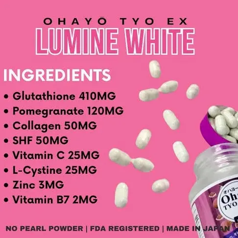 Ohayo TYO EX Lumine White Glutathione 700mg 60 Capsules - TikTok Shop Philippines Ohayo TYO EX Lumine White Glutathione 700mg 60 Capsules - TikTok Shop Philippines