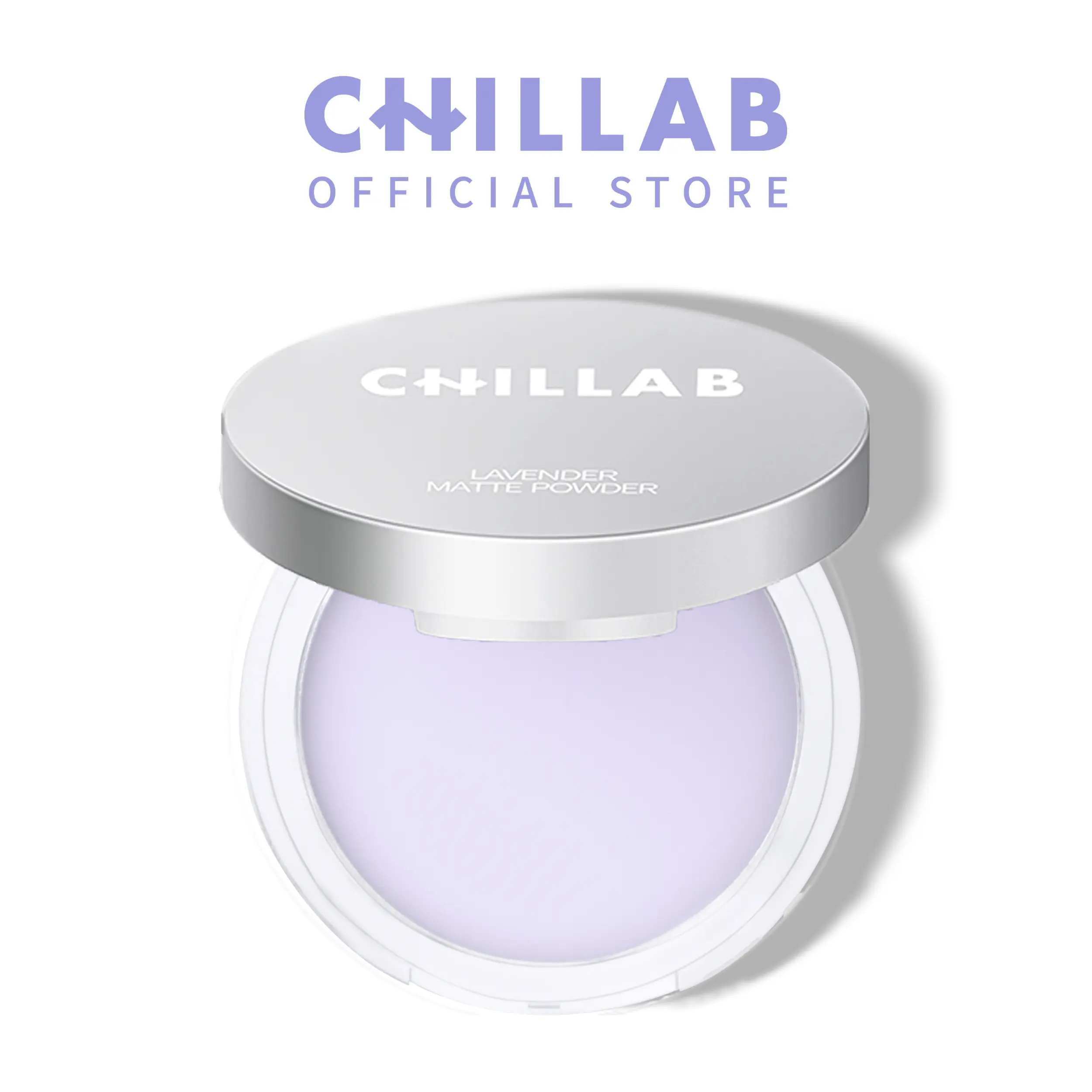 CHILLAB Lavender Matte Powder - Một bộ phấn phủ không bột phấn với độ kiềm dầu cao, chống nước, chống mồ hôi，không màu. Thích hợp với mọi loại da. Kèm bông mút