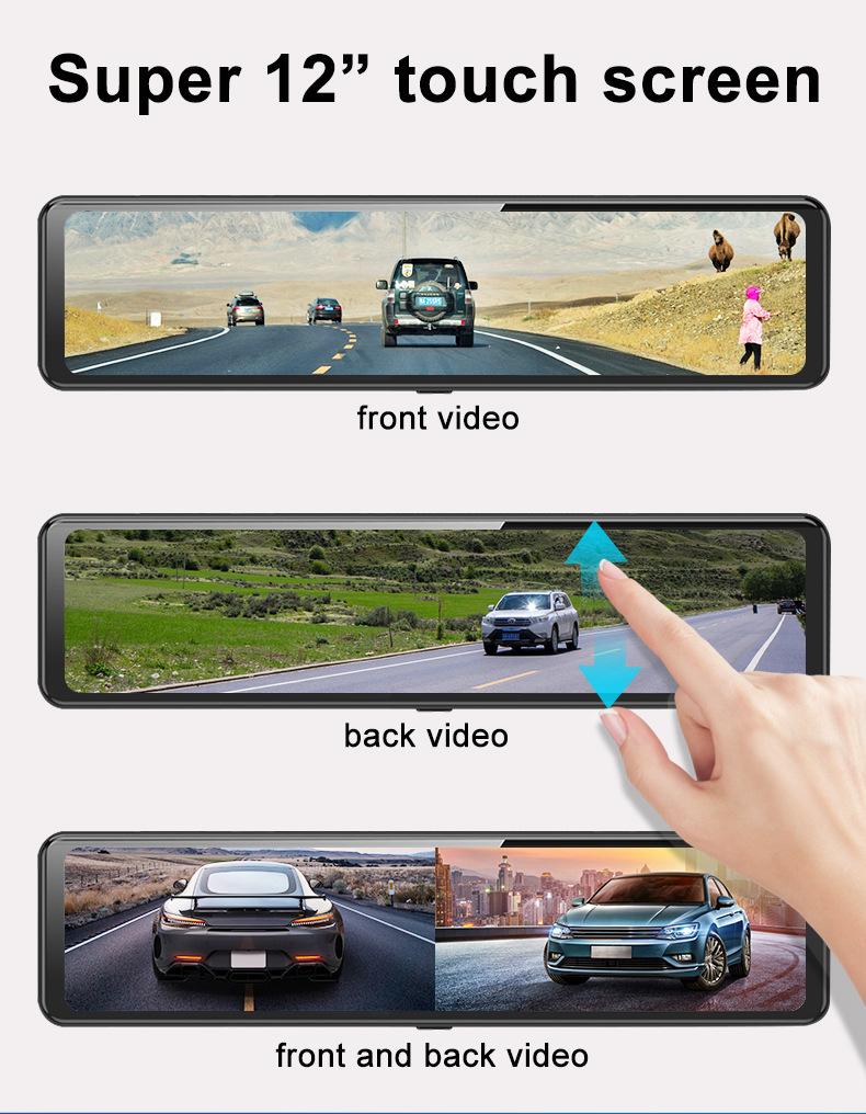 Product Introduction of V8 4+64G Wireless Carplay & Android Auto 12"  Rearview Mirror ADAS Support North American 4G Car Black Box DVR Dashcam 19