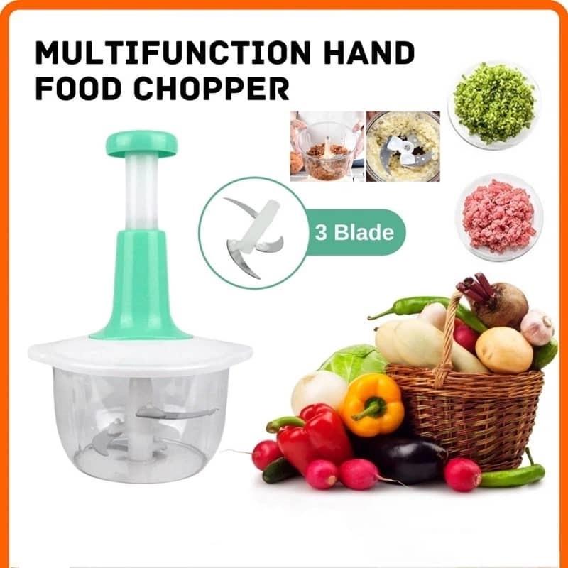 1500ML Hand Press Push Food Processor Chopper Chopping Fruits Vegetable Slicer Cutting Kitchen Tools Kitchenware Steel Blue Iron Stainless Utensils 5