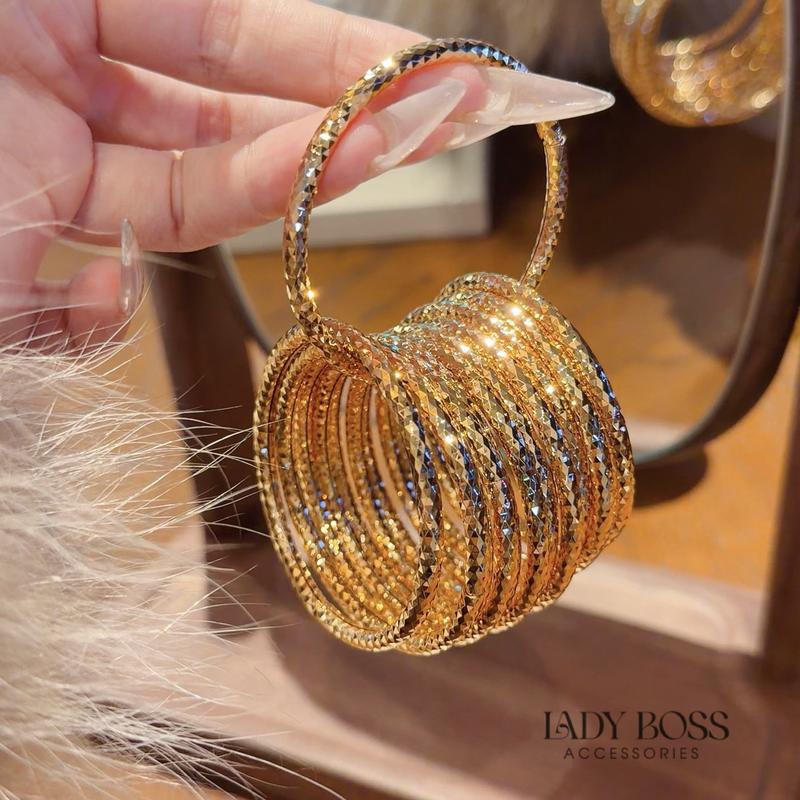 Vòng Tay Cặp 2 Chiếc Chạm Kim Cương 4 Li Khoá Gài Mạ Vàng Hồng Chất Liệu Đồng Hợp Kim Lady Boss Accessories %VC95
