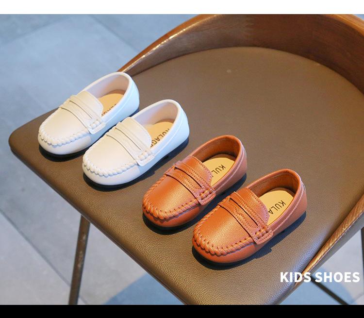 Product Introduction of Children Boys Leather Shoes 2024 Spring and Autumn Simple Slip-on Round-toe School Shoes Loafers Flats Moccasins Classic Formal 7