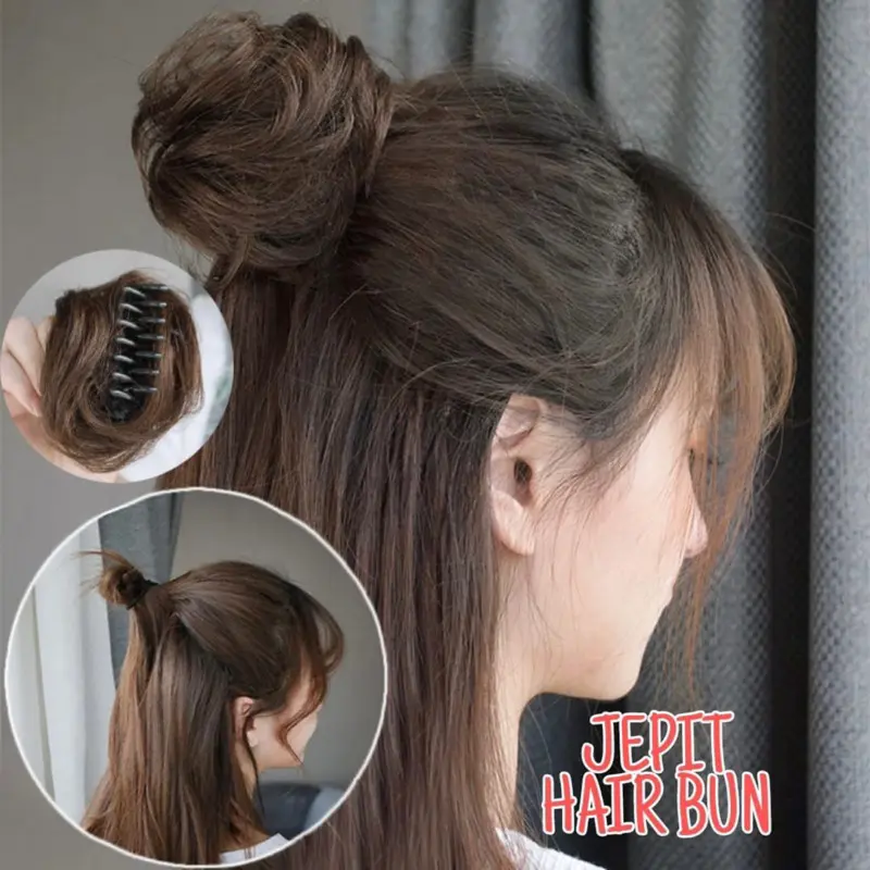 JEPIT FUN BUN CEPOL KOREA RAMBUT PALSU HAIRCLIP 1
