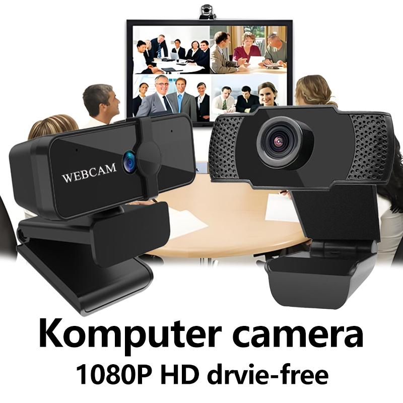 Kamera 1080P untuk laptop/PC, kamera USB komputer, konferensi video langsung, HD, dengan mikrofon bawaan. 1