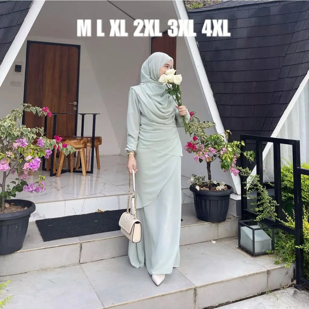 [ 𝘽𝙀𝙎𝙏 𝙎𝙀𝙇𝙇𝙀𝙍 ] Gamis Malaysian Jumbo Freya Dress Pesta Kondangan Dress Bridesmaid Terbaru - Dress Lebaran Wanita Viral Kekinian