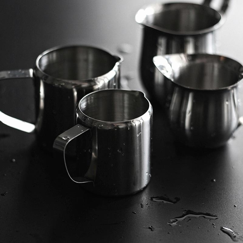 Product Introduction of Coffee Milk Frothing Jug Latte Espresso Coffee Jug Art Milk Frother Pitcher Stainless Steel Measurement Jug Espresso Barista Tool Coffee Accessories 25
