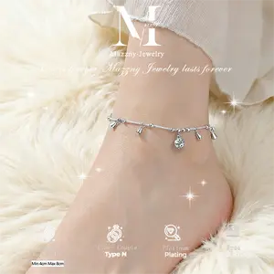 Gelang Kaki Wanita Perak Anti Karat dengan Lonceng | Desain Aesthetic Cocok Liburan & Sehari-hari, 100% Original