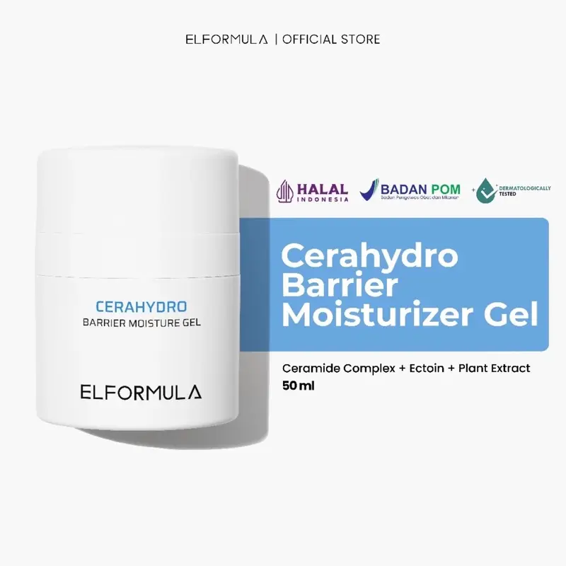 ELFORMULA Intensive CeraHydro Barrier Repair Moisture Gel - Moisturizer Pelembab Wajah untuk Melembabkan Kulit Cerah Hyaluronic Acid with CeraHydro + Plant Extract & Ceramide 0