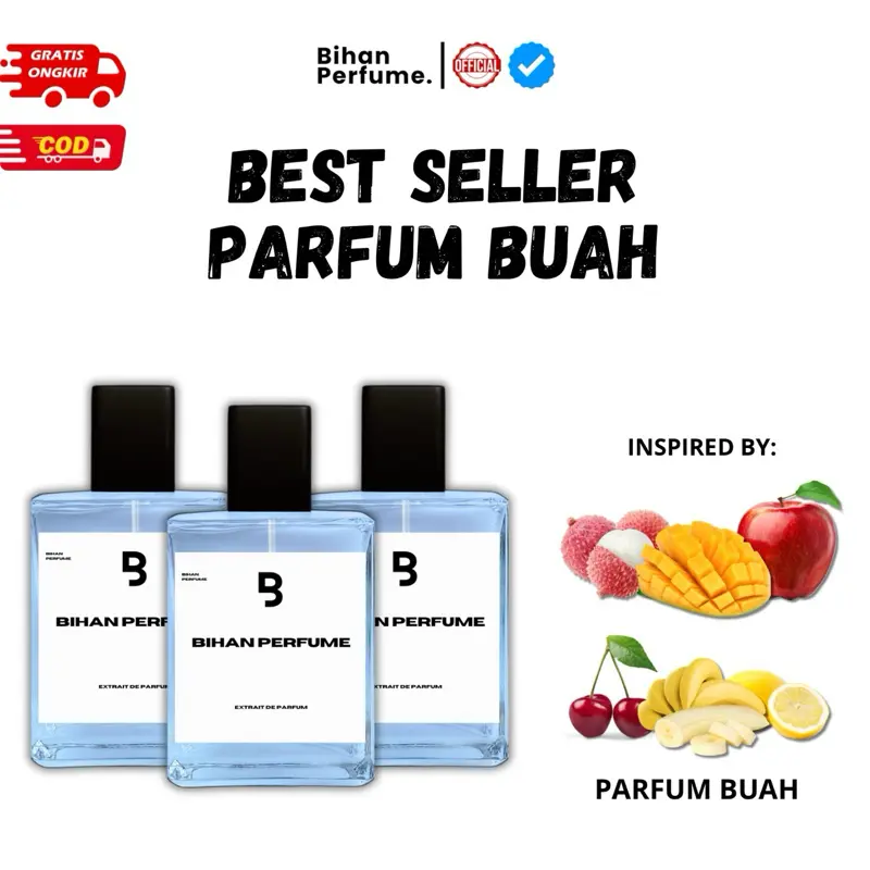 Best Seller Parfum Buah Series By Bihan Perfume - Extrait De Parfum Pria Wanita Cewek Woman Fruity