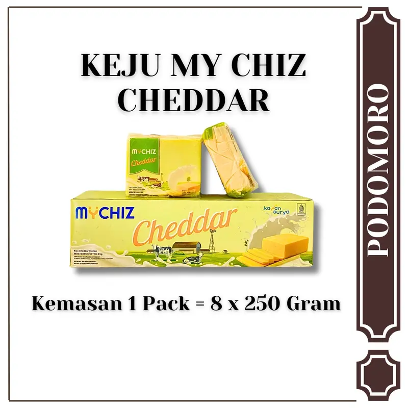 Keju My Chiz Rasa Cheddar / Milky - 1 Pack isi 8 x 250 Gram 6