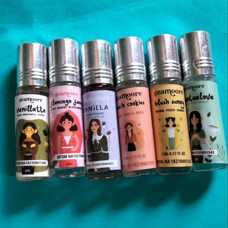 geamoore parfum roll on reject kardus 1 paket 3pcs random tidak bisa pilih 1