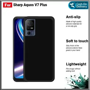 Case Compatible For Sharp Aquos V6 V6 Plus V6 5G V7 Plus Soft Case Premium Casing Hp Slim Cover Di ROMAN ACC Black Handphone Black