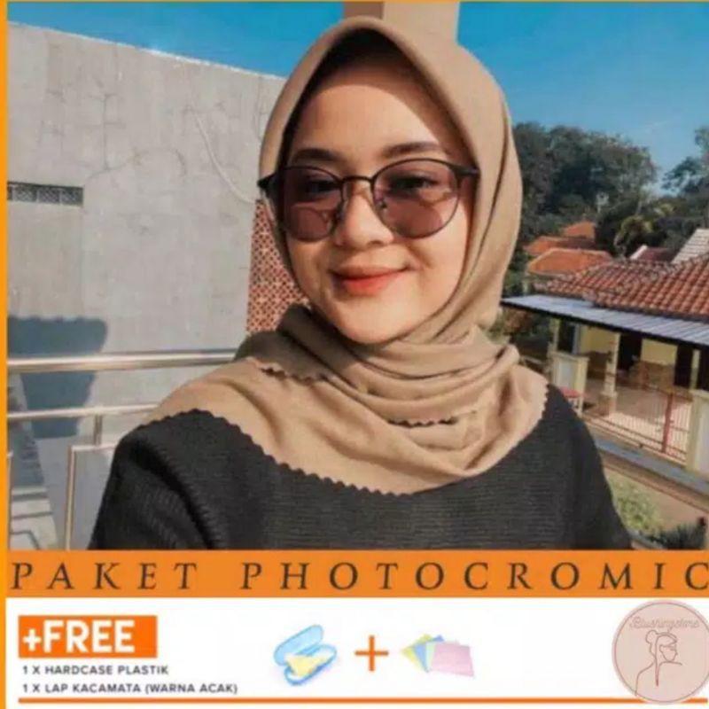 [KODE 1920] Kacamata Photocromic | Gratis Lensa Minus | Kacamata Blueray Anti Radiasi POTOCROMIC 0