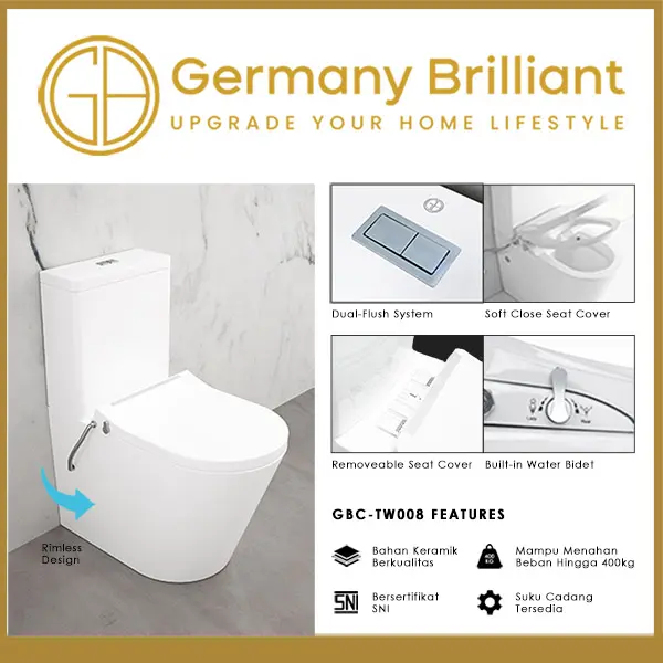 Germany Brilliant Closet / Kloset Duduk Eco Washer GBC-TW008 2
