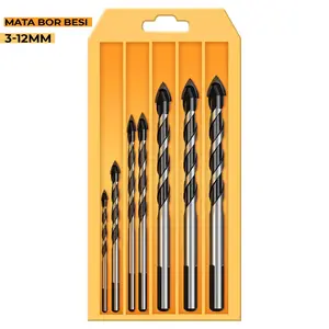 Set Mata Bor HSS 7/6 Pcs untuk Kayu, Besi, Keramik, dan Beton - 6662