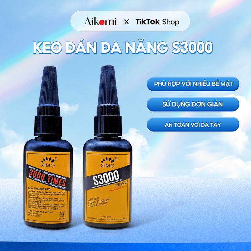 Keo dán đa năng S3000 XIMO dán tất cả vật liệu gỗ vải gốm sứ sắt nhôm nhựa an toàn da tay