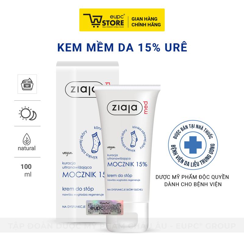 Kem Mềm Da 15% Urê Ziaja Med 100ml Làm Dịu Dưỡng Ẩm, Giảm Khô, Thô Ráp Và Nứt Nẻ Da EUPC STORE