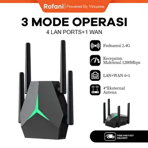 Rofani WIFI 6 EW004 1200Mbps 2.4G+5G WiFi AP Router dengan 4 Antena Kecepatan Maksimal 1200 Mbps Frekuensi 2.4G/5G Port Kabel Mudah Diperluas