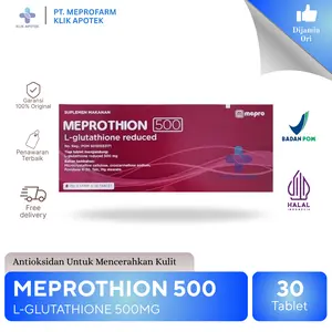 MEPROTHION L GLUTATHIONE REDUCE 500MG 30TABLET | SUPLEMEN MENCERAHKAN & MEMELIHARA KESEHATAN KULIT