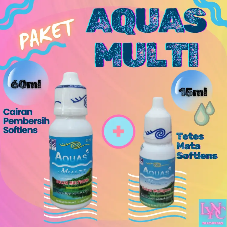 AQUAS MULTI Varian Air Softlens 60ml 120ml 15ml Cairan Eye  Lensa Tetes Soflen 4